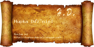Hupka Dániel névjegykártya